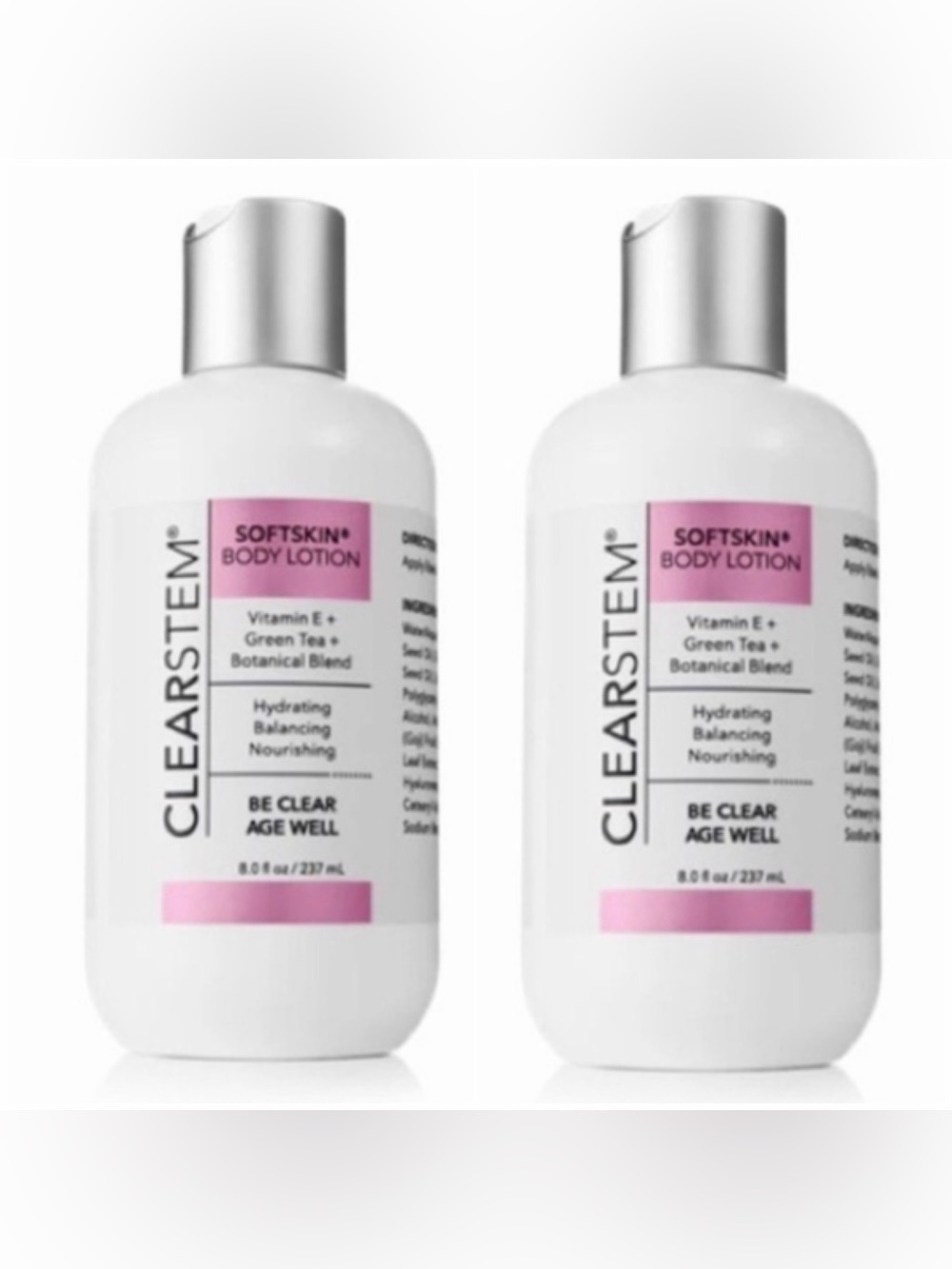 (2)x CLEARSTEM SOFTSKIN
Body Lotions NEW ($76 value)